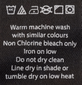 Care instructions on the tag