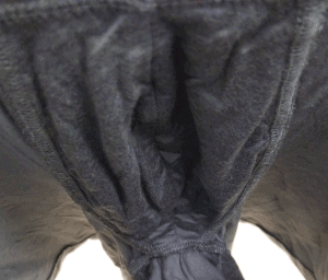 A picture of inside the Boody boxer brief showing the two layer pouch